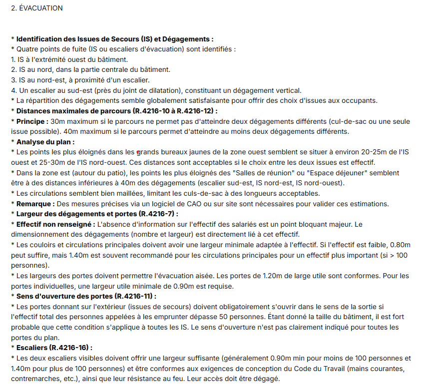 Calcul des dégagements, parcours de fuite et unités de passage sur un plan d'ERP par Klysia