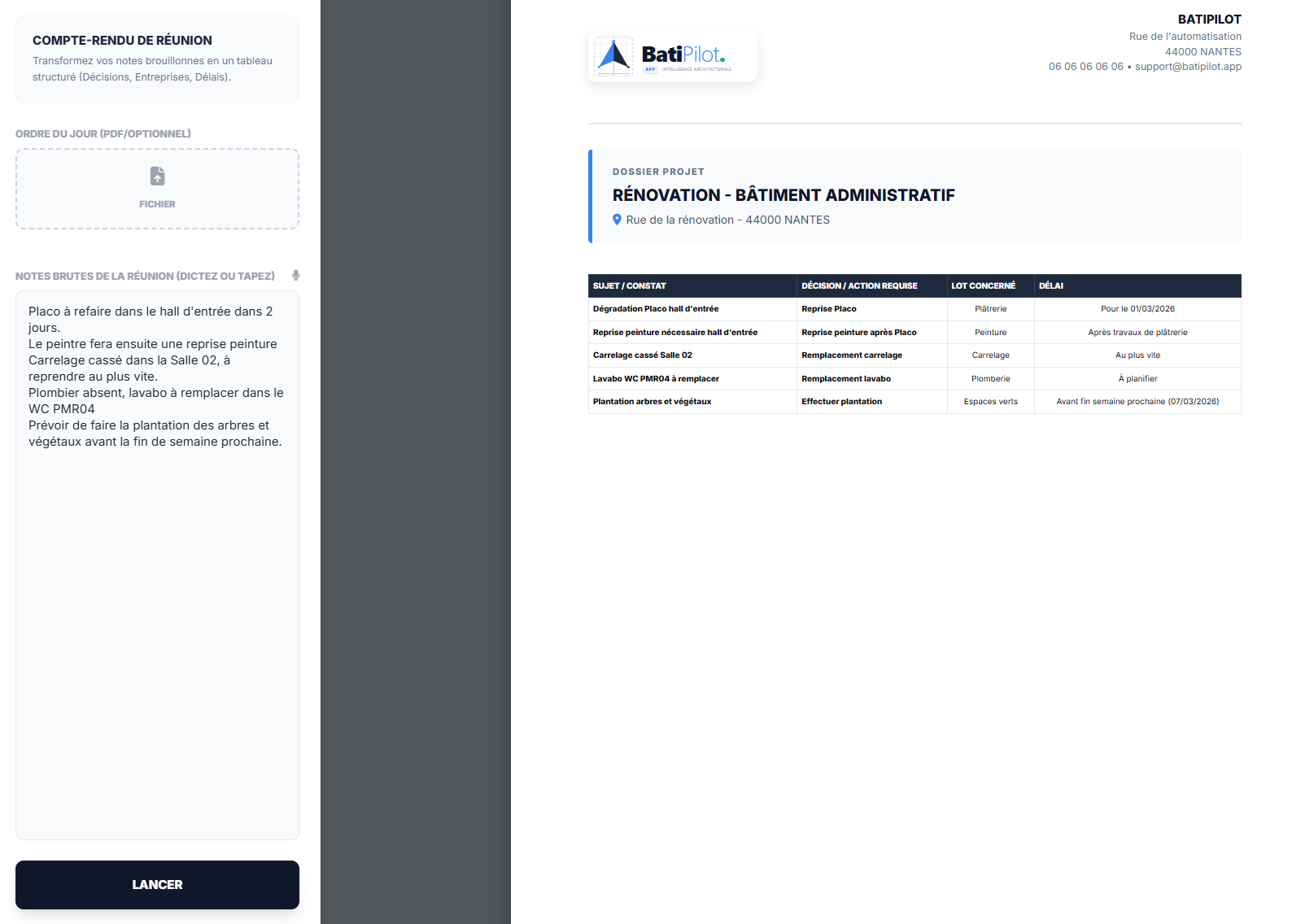 Interface de dictée vocale et de saisie clavier pour le tableau de réunion Klysia