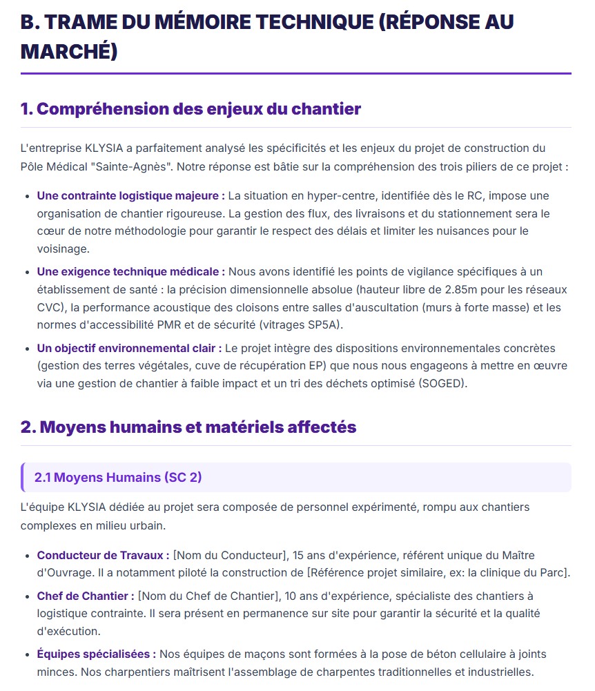 Mémoire Technique Klysia