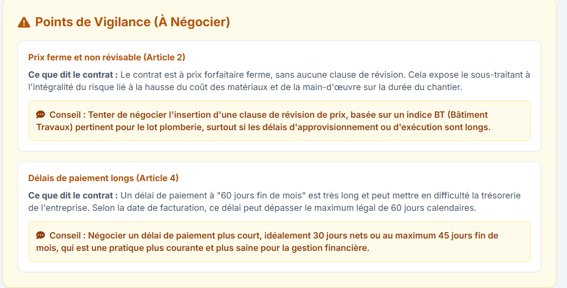 Détection IA de clauses abusives dans un contrat